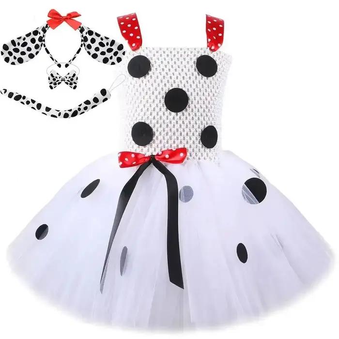 Costumes de chien dalmatien blanc pour bébés filles