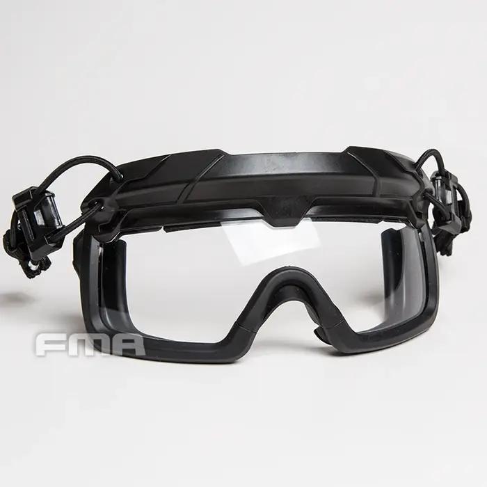 Lunettes de protection tactiques grises transparentes anti-explosion 3mm pour casque chasse extérieur FMA