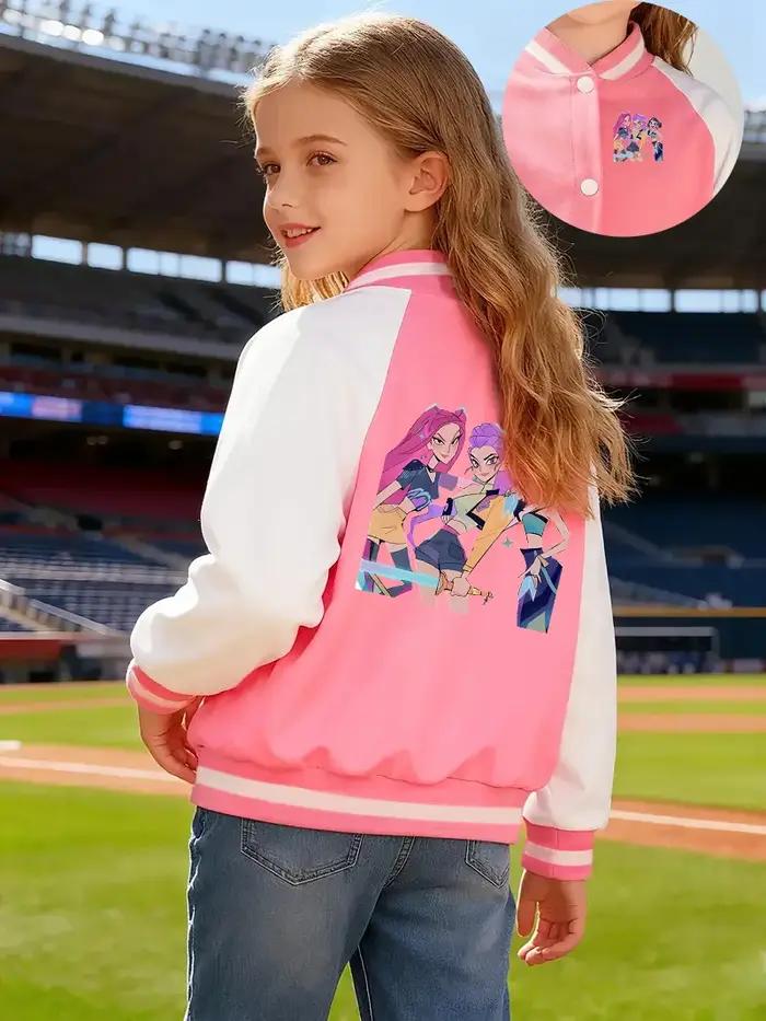 Vestes de Baseball roses décontractées et à la mode pour filles
