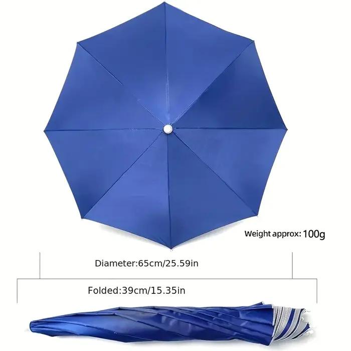 Chapeau parapluie parapluie monté sur la tête, protection de la pluie et du soleil d'été, chapeau parapluie de pêche en plein air, chapeau parapluie porté sur la tête