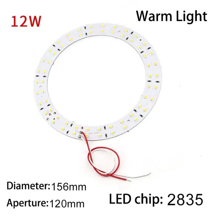 10w 12w LED anneau puce perle lumières fil plomb 5V conseil ampoule Source de lumière Dia 78mm 112mm blanc chaud lampe
