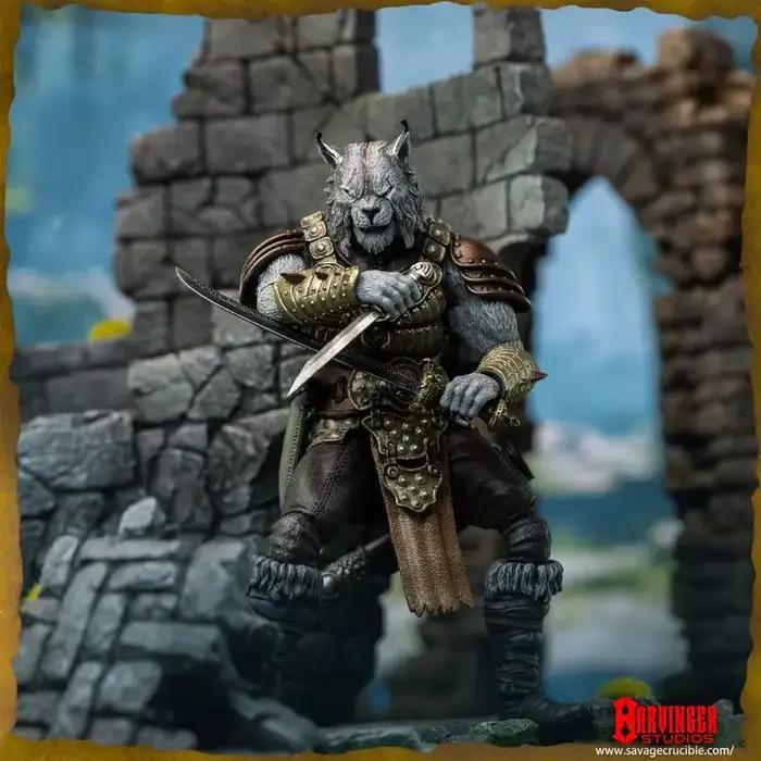 Figurine de collection Arvinger Studios Savage Crucible One modèle de collection avec double épée Lynx pour collectionneurs adultes occasions spéciales