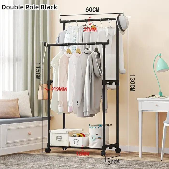 Cintre sur pied mobile Simple, étagère à vêtements, support de rangement pour chambre à coucher, org