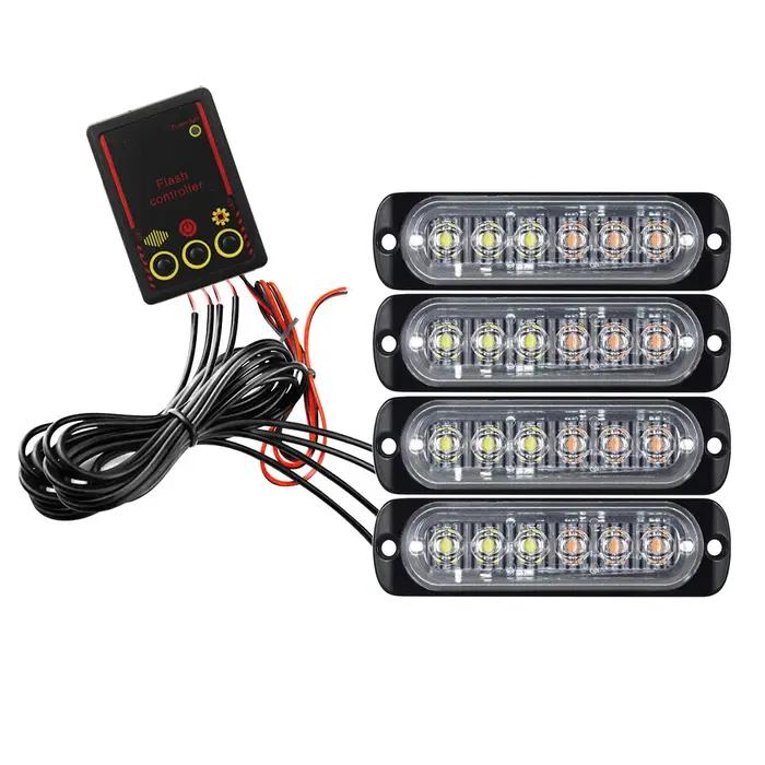 Éclairage de calandre de voiture 12V 24V, feux stroboscopiques d'urgence LED pour Police, balise Fla