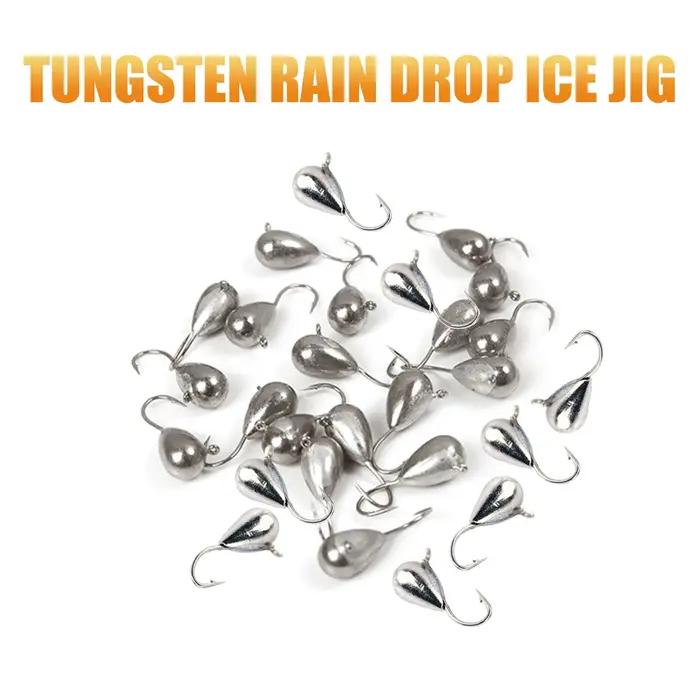 Jig de pêche sur glace en tungstène, crochet japonais 0.25g-4.4g, tête de gabarit sur glace, appât e