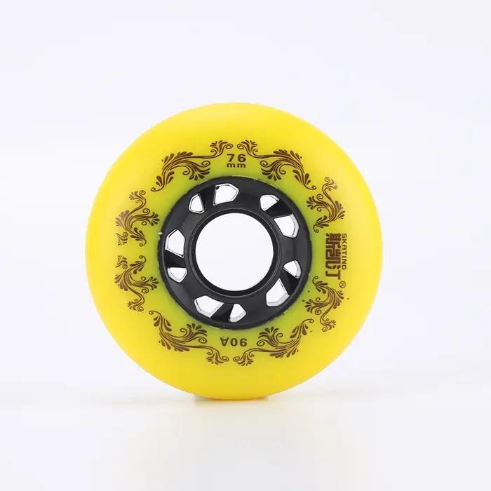 8 pièces blanc/jaune patins à roulettes roues 90A Freestyle pneu Durable 72mm 76mm 80mm patin à roul