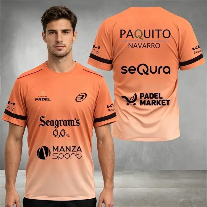 Maillot de padel professionnel pour homme à manches courtes, respirant, séchage rapide, pour entraînement et match, uniforme d'équipe imprimé