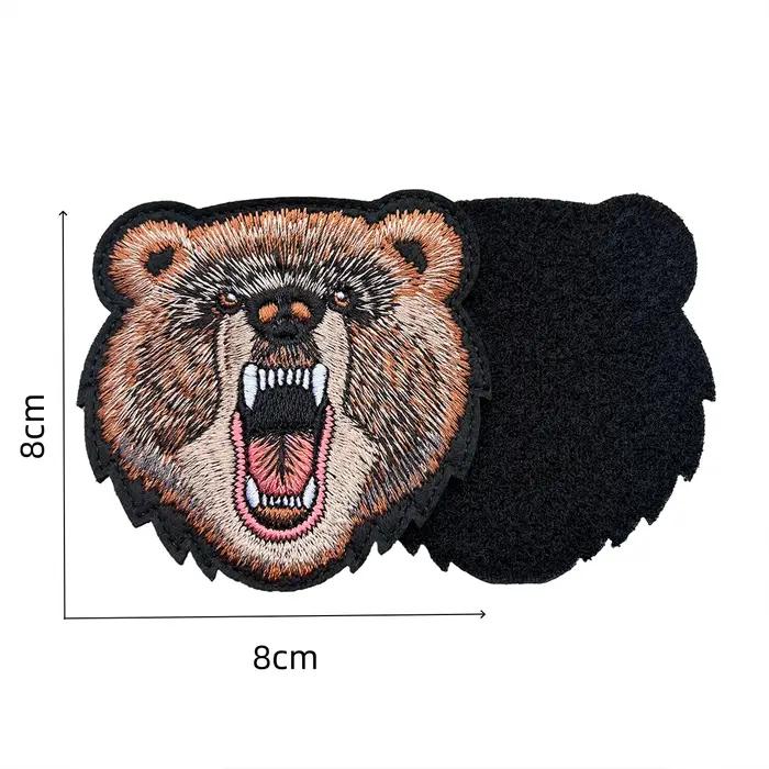 Badges à boucle auto-agrippante personnalisables avec logo de marque, motifs Ours Russe et Patchs Chien Américain, autocollants décoratifs pour vêtements