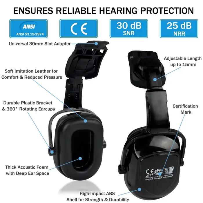 Casque de sécurité CE avec pare-soleil, lunettes de protection, protège-oreilles, casque léger en ABS, casque de protection réglable avec ventilation, protection de la tête, ANSI