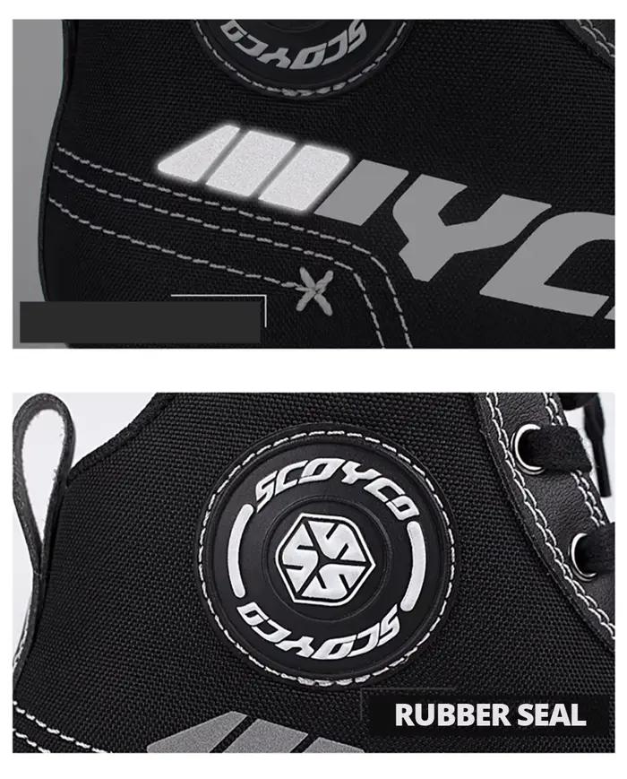 Bottes de Moto haute cheville Scoyco respirantes et antichoc pour homme et femme sorties loisirs course et équitation