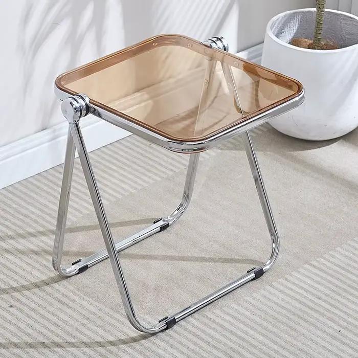 Table d'appoint pliante-table basse transparente à la mode pour salon canapé coin et balcon Table ba