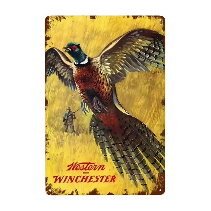 1pc, panneaux de chasse pour chambre prière de chasseur ours cerf oiseau signe en métal décor Art mural pour hommes maison Bar Garage salle de bain 12x8 pouces