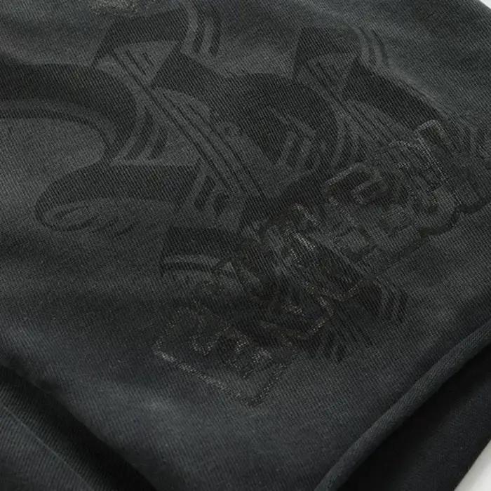 Shorts amples vintage délavés imprimés 123 pour hommes, streetwear, en coton, shorts de sport