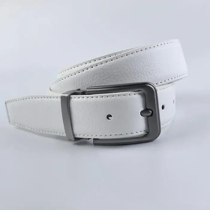 Version coréenne Golf ceinture en cuir blanc boucle ardillon pantalons pour jeunes ceinture décontra