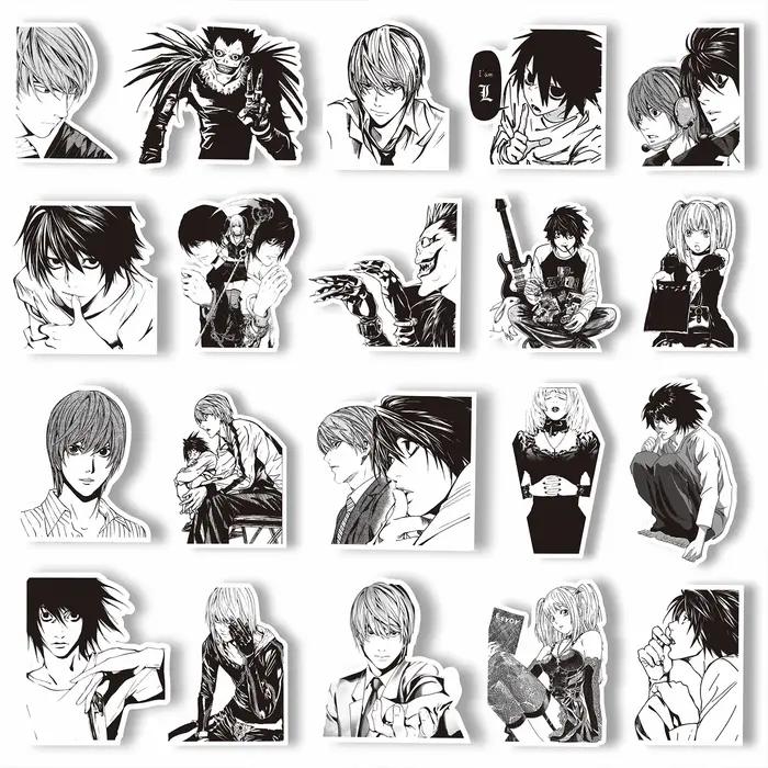 65 pièces Anime Death Note autocollants noir blanc décalcomanies Scrapbook bagages ordinateur portab