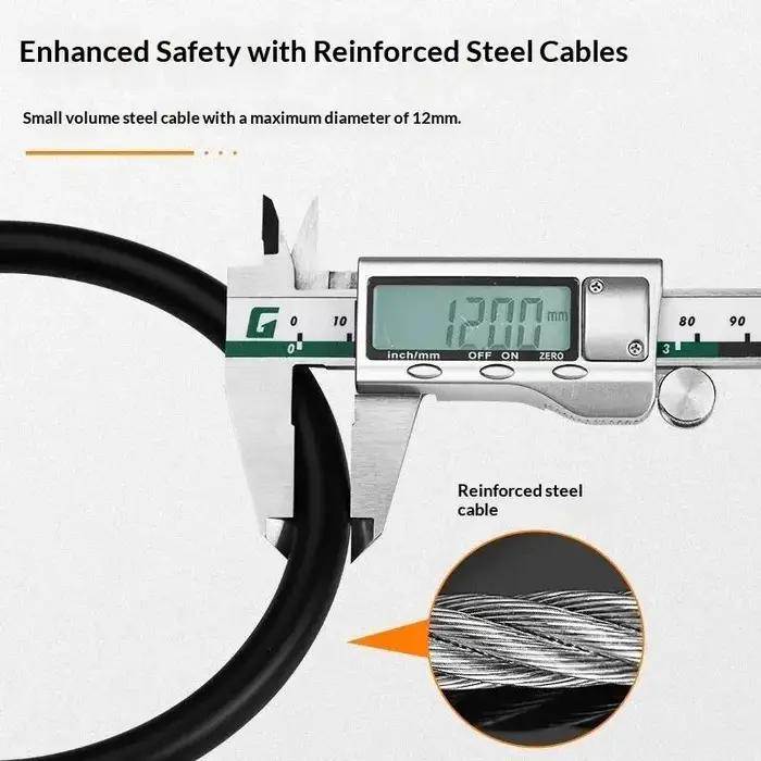 Cadenas antivol à câble en acier inoxydable pour vélo, scooter électrique, moto, casque et équipements de sports de plein air avec code à quatre chiffres