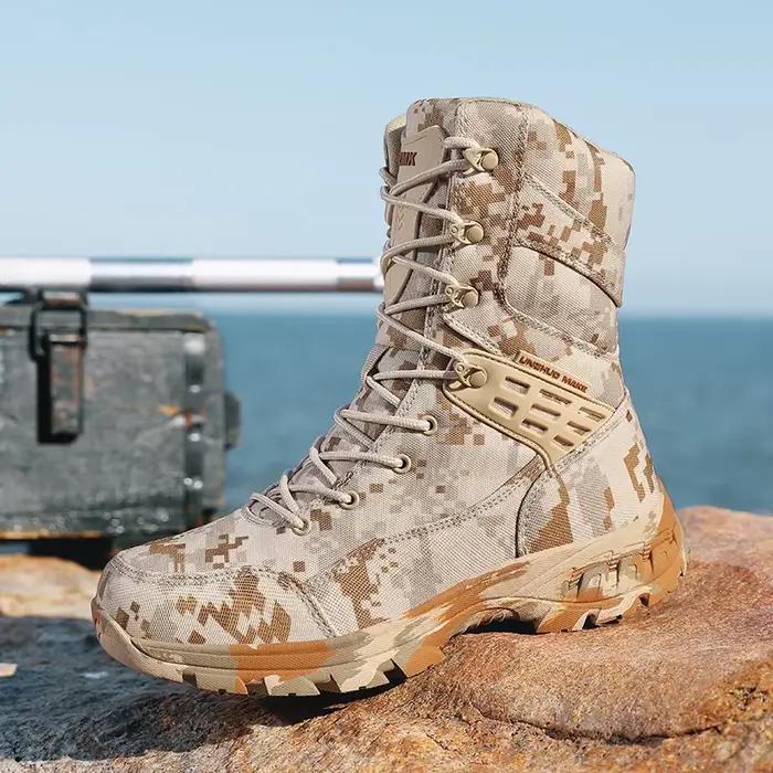 Bottes de randonnée hommes camouflage haute qualité pour chasse et randonnée trekking imperméables et antidérapantes