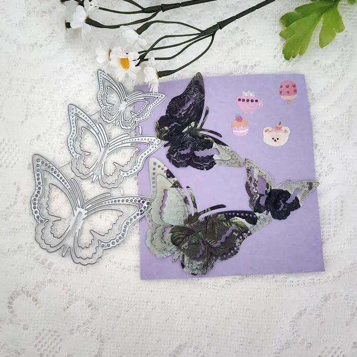 Papillon chiot chien Bouquet de fleurs nuage oiseaux matrices de découpe en métal pour bricolage Scrapbooking Album artisanat carte fabrication