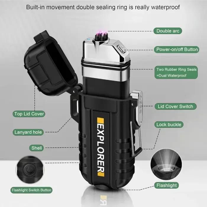 Briquet à Arc Plasma étanche multifonctionnel
