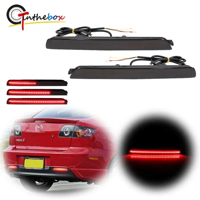 Réflecteurs de pare-chocs arrière à LED rouges, pour Mazda 3 / Mazdaspeed 3 2004 – 2009, feu antibro