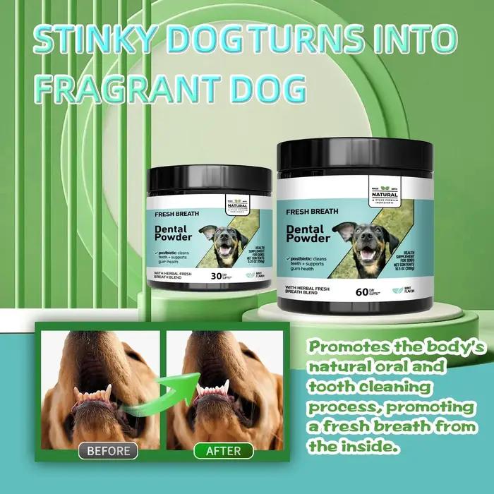Poudre dentaire pour animaux de compagnie pour chiens et chats – Désodorisant naturel