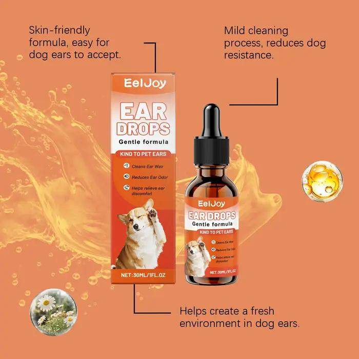 Gouttes auriculaires EelJoy pour chiens et chats réduisent cérumen et pellicules soins quotidiens frais et sains pour les oreilles de vos animaux de compagnie