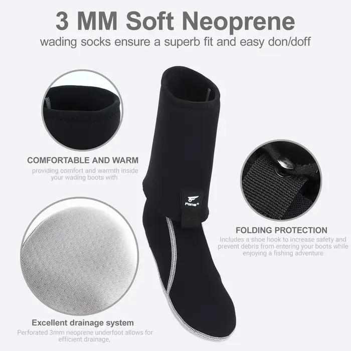 Chaussettes de wading néoprène pour pêche et chasse aquatique - Confort et protection imperméable