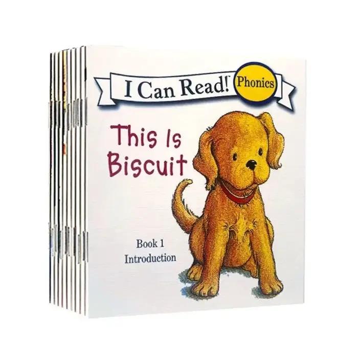 Livre d'images de la série Biscuit Dog pour enfants, dessin animé anglais, nettoyage des enfants, apprendre les enfants, livre de lecture, 12 nettoyages par ensemble