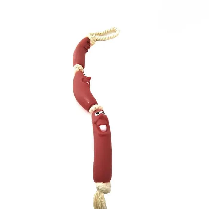 Jouet à mâcher pour chien en forme de saucisse