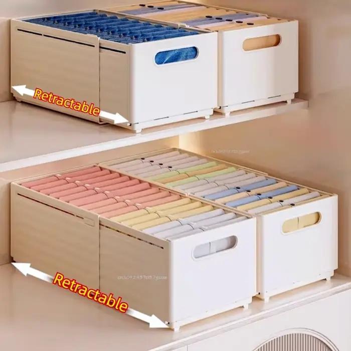 Boîte de rangement ajustable à la japonaise pour vêtements, organisateur multifonctionnel de placard et armoire, solution de rangement durable pour maison