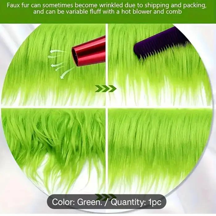 Tissu en fourrure verte