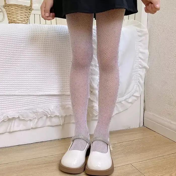 Enfant filet de poisson strass extensible serré Performance Costume résille Legging princesse bébé filles brillant diama