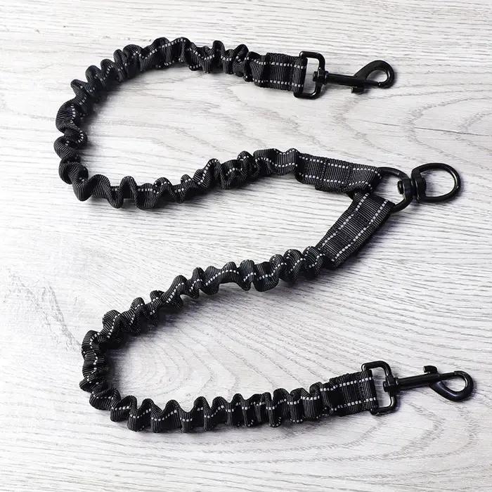 OUWO laisse de chien de marche pour deux chiens 360 pivotant sans enchevêtrement absorbant les chocs élastique Double