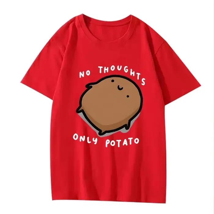 Vêtements pour homme : un t-shirt ample, décontracté et mignon avec des motifs de pommes de terre su