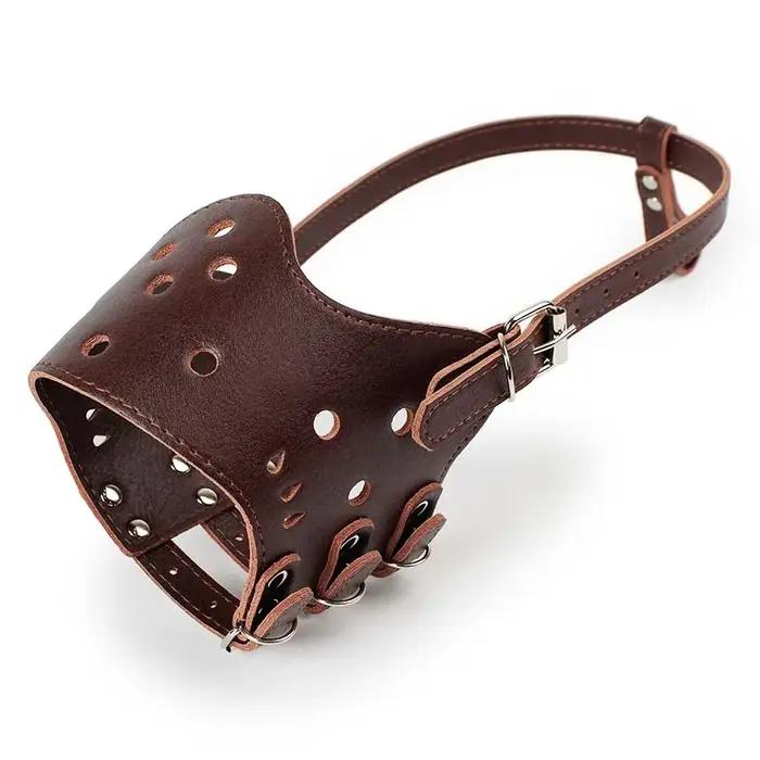 Muselière en cuir souple pour chiens sécurité confort réglable respirante tous les chiens promenade randonnée cadeau spécial