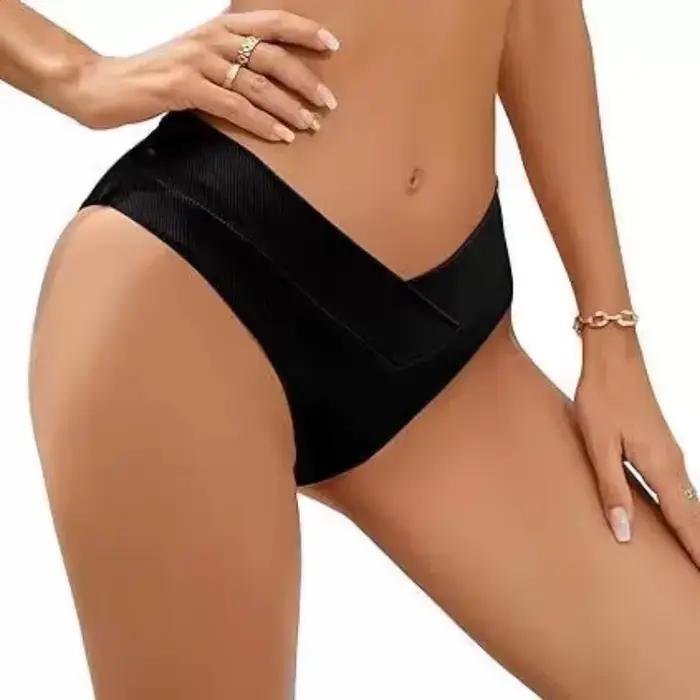 Femmes taille haute brésilien Bikini ensemble Sexy V effronté maillots de bain été plage maillot de