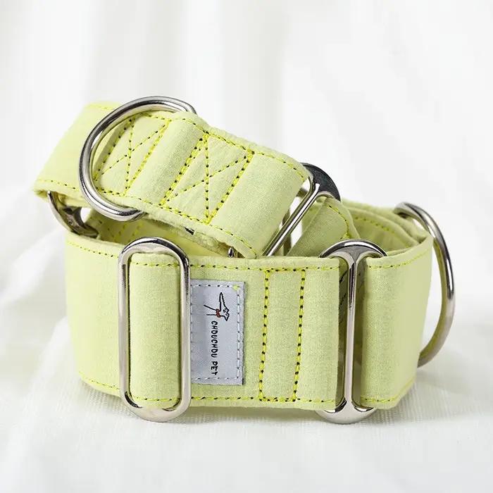 Greyhound italien Whippet Martingale collier de chien large réglable col en coton à motifs