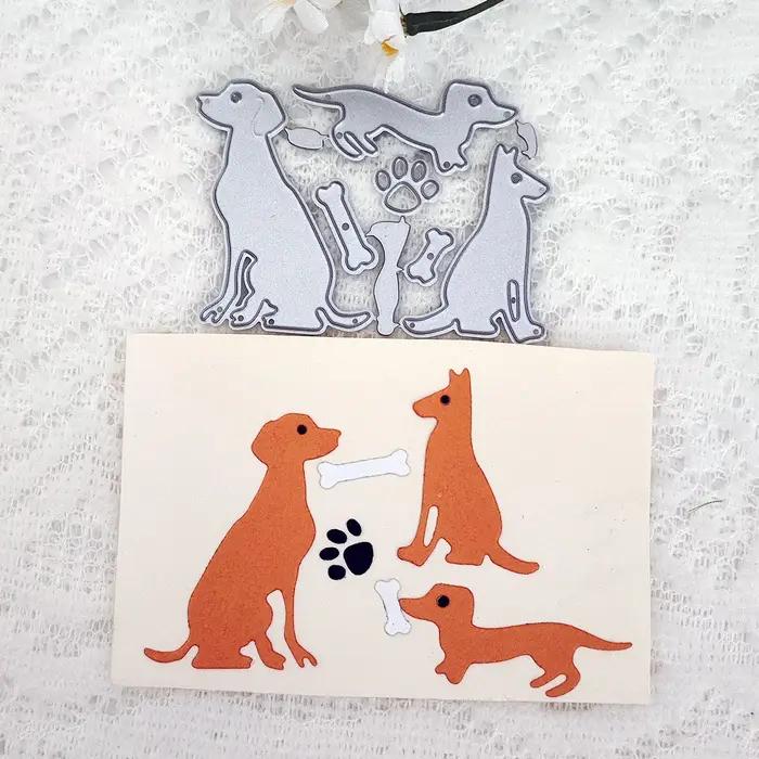 Papillon chiot chien Bouquet de fleurs nuage oiseaux matrices de découpe en métal pour bricolage Scrapbooking Album artisanat carte fabrication