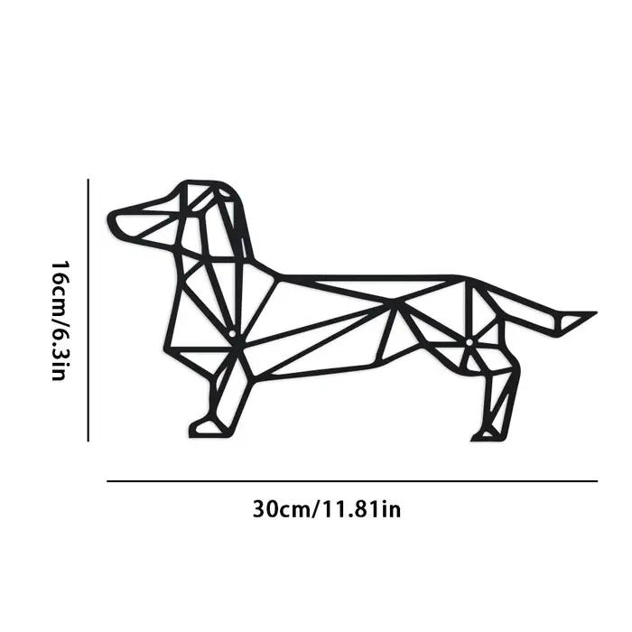 Charmant art mural teckel en métal – Conception unique de silhouette de chien – Pour la décoration i