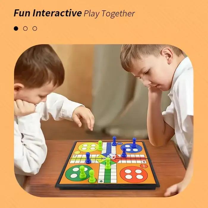 Jeu de société Ludo interactif, jeu Ludo pliable pour enfants et adultes, voyage, réunion de famille, divertissement, cadeaux d'anniversaire