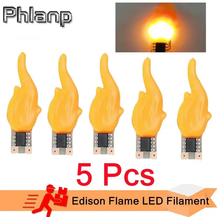 Bougies Flash Cob Led 3V, flamme Edison, Filament LED, Diode 2200K, décoration de fête d'anniversair