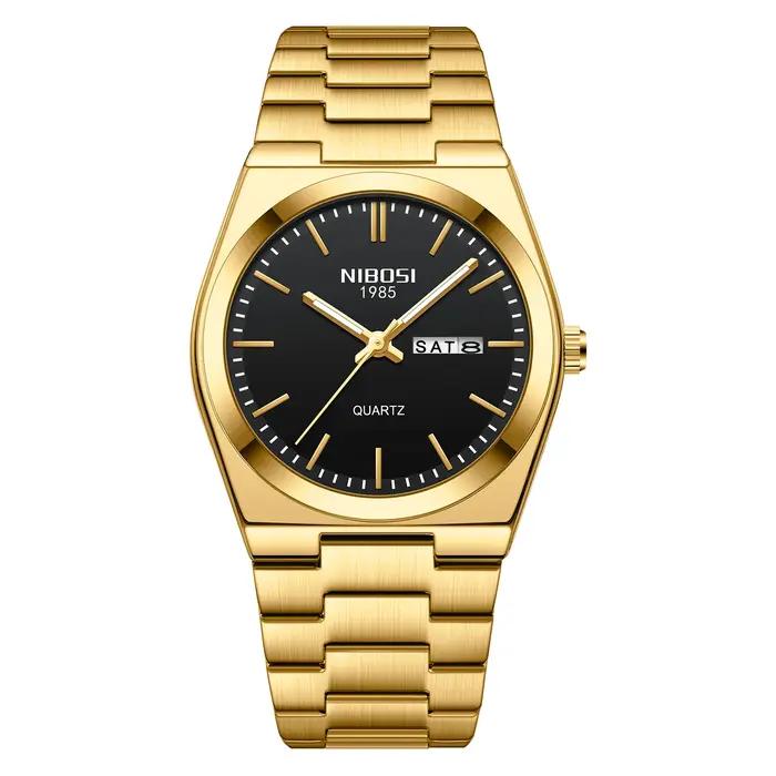 Montre sport homme NIBOSI luxe quartz - Étanche luminescente date semaine acier inoxydable