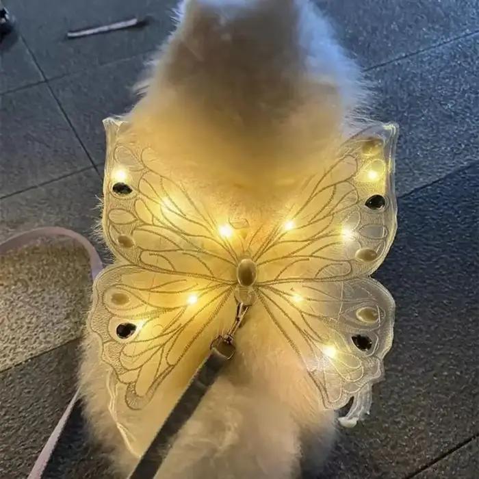 Aile de papillon scintillante pour chien