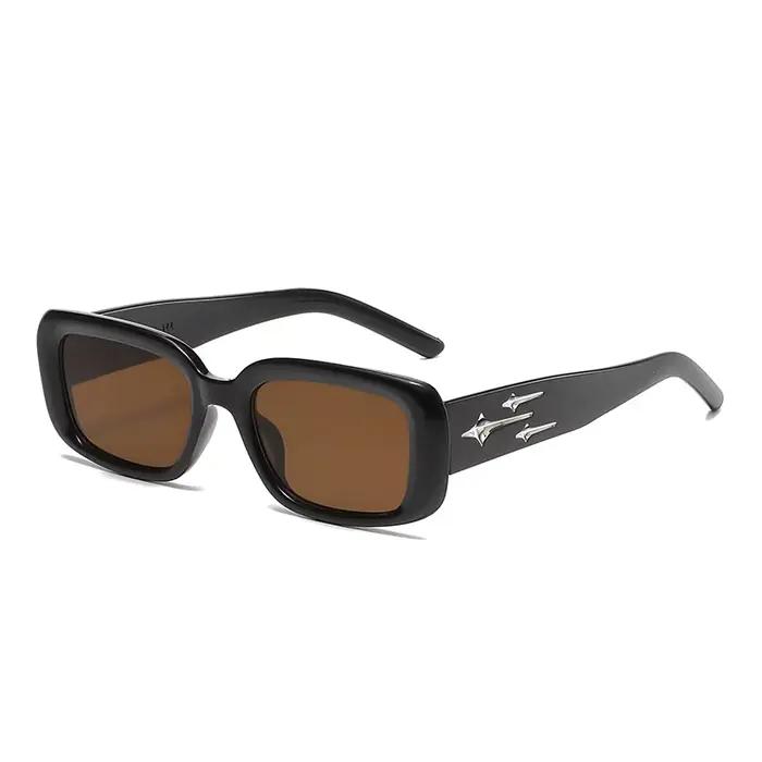 Lunettes de soleil randonnée Y2K carrées anti-lumière femme chat yeux colorées miroir punk sport