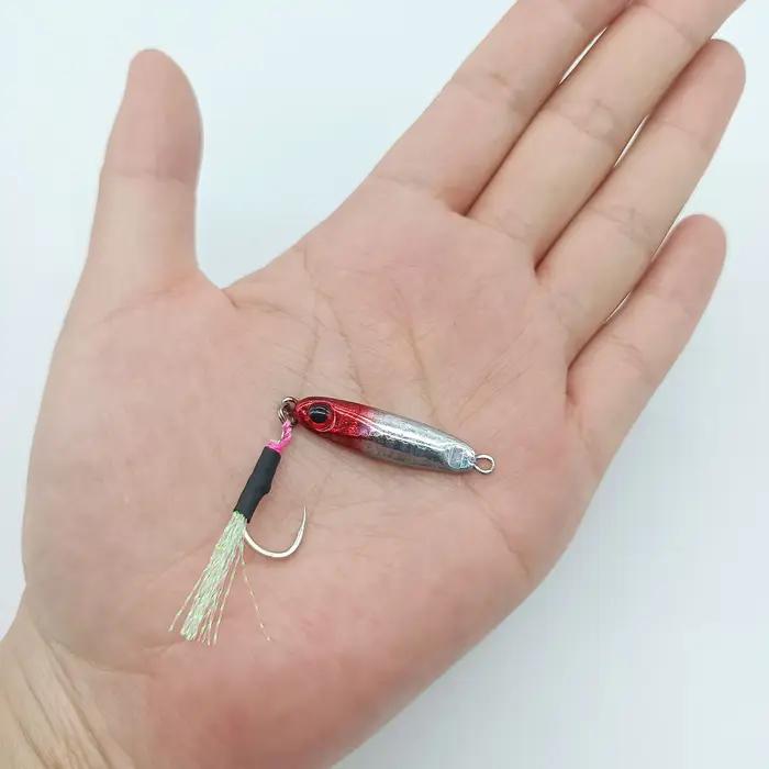 DUODUOYU 1 pièces Micro métal gabarit leurre de pêche 5.5g/30mm Isca appât artificiel avec simple crochet cuillère gabar