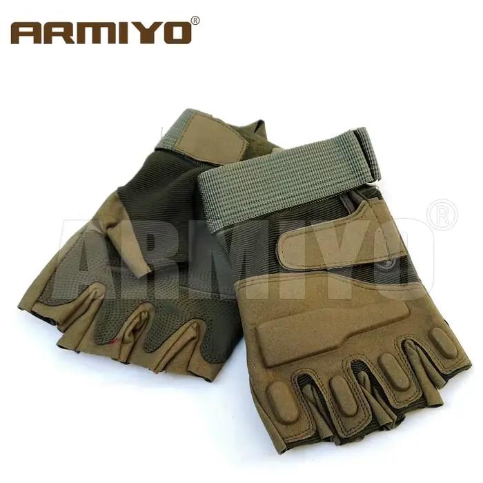 Gants tactiques demi-doigts Armiyo pour chasse pêche tir airsoft et sports outdoor