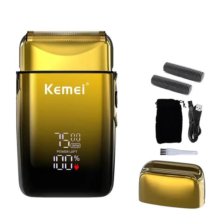 Kemei-KM-TX10 Machine à raser professionnelle pour hommes-lames à double feuille détachables USB charge rapide affichage
