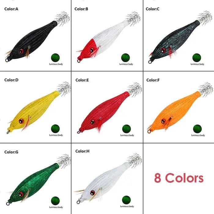27Styles lumineux coloré flottant calmar gabarit gabarits leurre de pêche artificiel en plastique ca