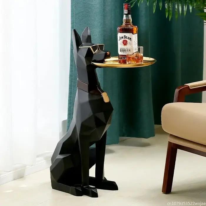 Grande table d'appoint Doberman de luxe