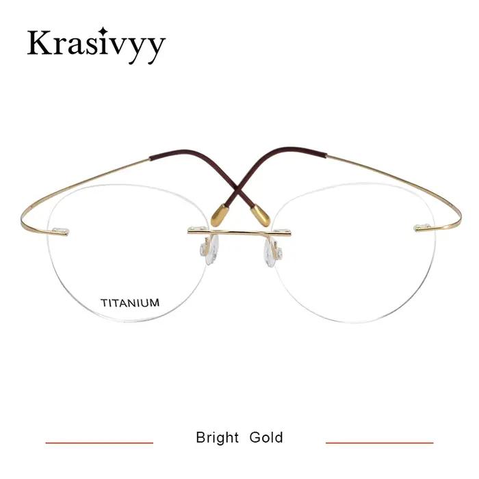 Krasivyy rond sans monture lunettes cadre hommes ultraléger myopie Prescription